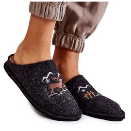 Domestic Slippers Big Star KK276018 Black and Beige brown