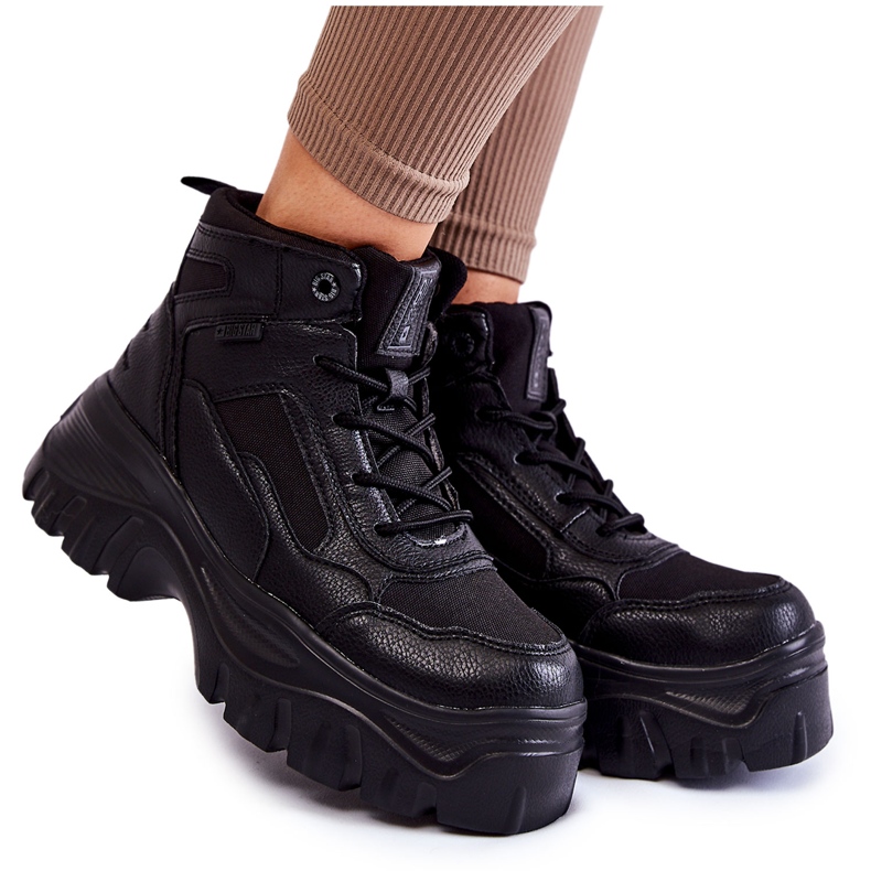 Fashionable Boots Memory Foam Big Star KK274371 Black Trappers