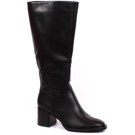 Black Sergio Leone warm women's boots on the post