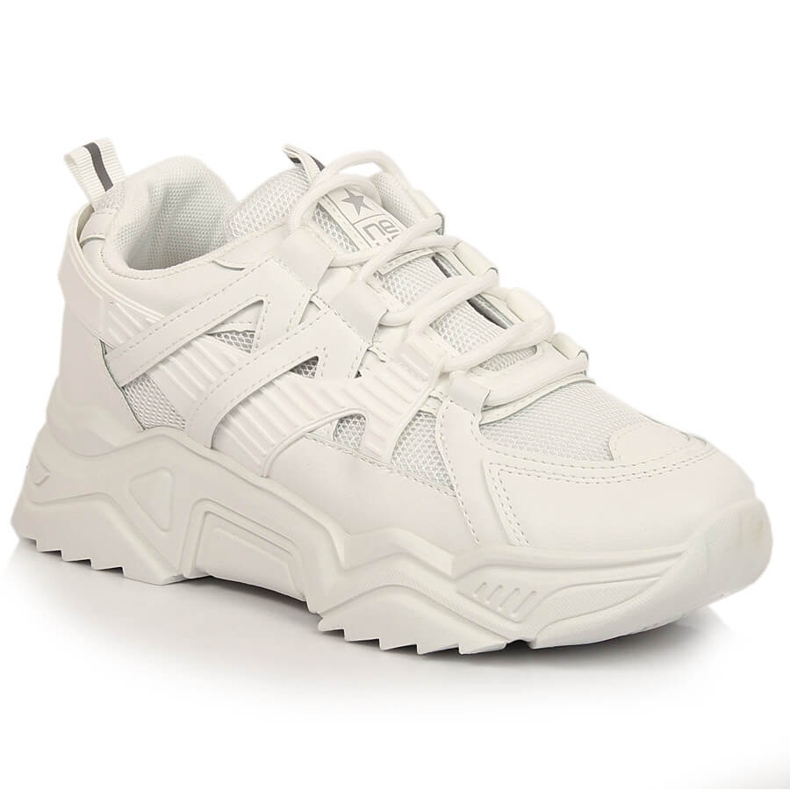 Women's sports shoes on the white NEWS platform