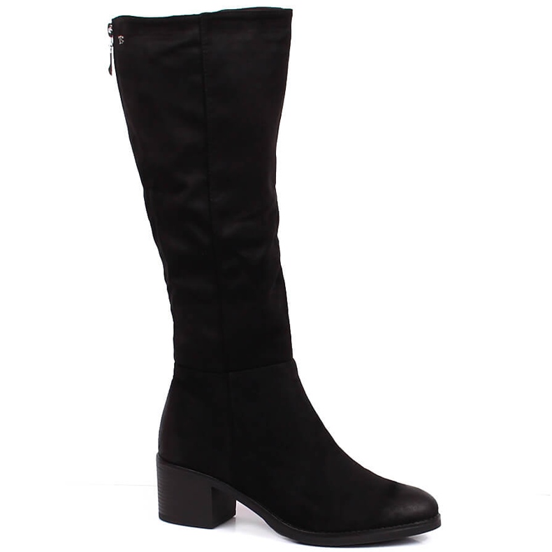 Black suede high heels boots T.Sokolski