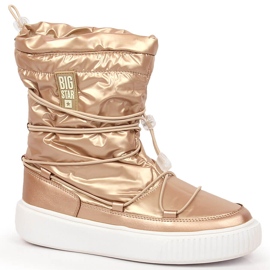 Snow boots metallic, insulated golden Big Star KK274194