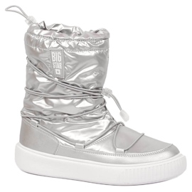 Silver metallic slip-on snow boots Big Star KK274195