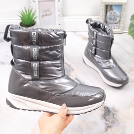 Women's silver metallic silver snow boots Big Star KK274391 Women's silver metallic silver snow boots Big Star KK274391