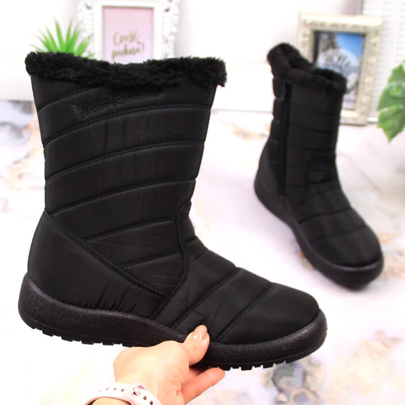 Women's waterproof snow boots high insulated black NEWS