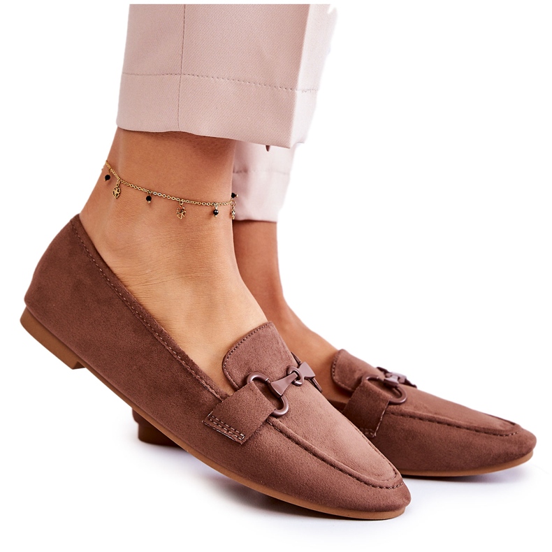 Suede Loafers With Brown Santi Decoration