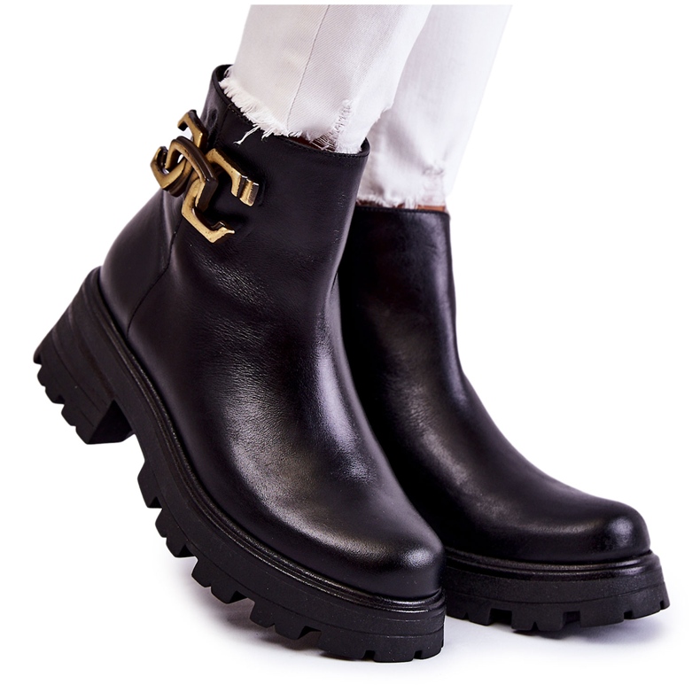 Warm Boots Workers With Decoration Laura Messi 2500 Black