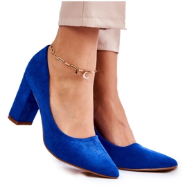 PS1 Classic Suede Pumps On A Kendra Blue Heel