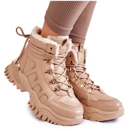 PE1 Women's Warm Boots On The Platform Beige Ofelia brown