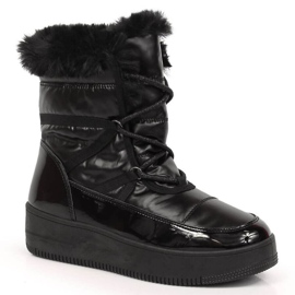 Platform snow boots with fur NEWS W EVE379 black