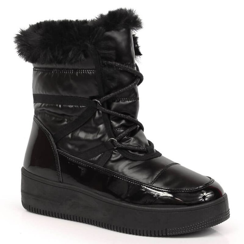 Platform snow boots with fur NEWS W EVE379 black