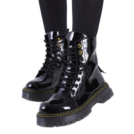 Black lacquered Ferreira boots