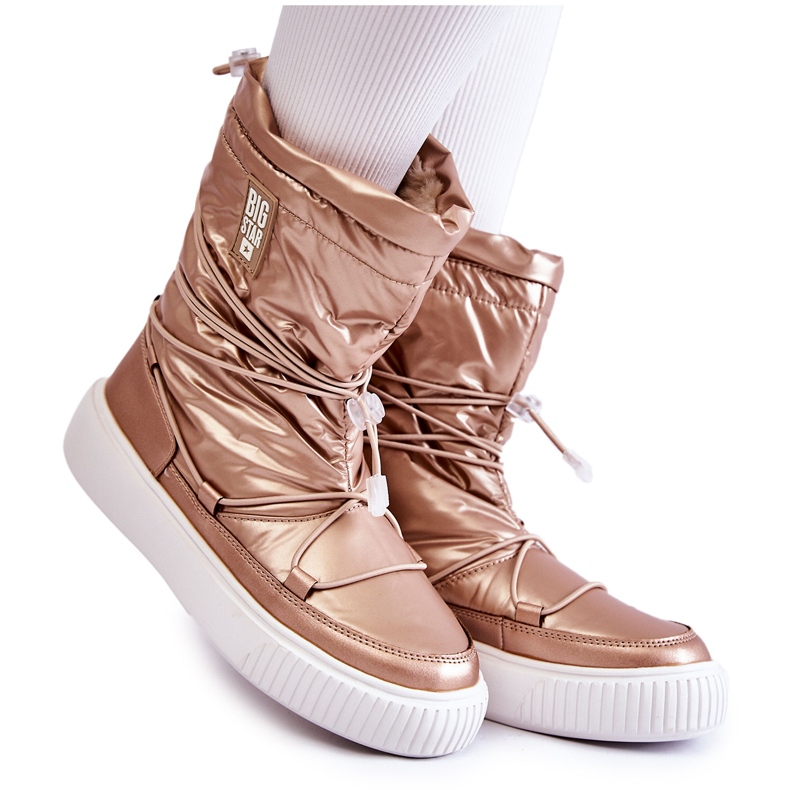 Women's insulated snow boots Big Star KK274194 Beige-Gold Women's insulated snow boots Big Star KK274194 Beige-Gold