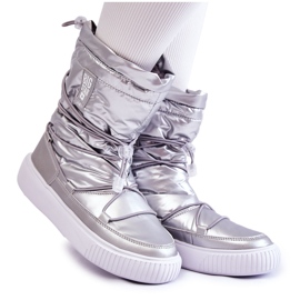 Women's insulated snow boots Big Star KK274195 Silver Women's insulated snow boots Big Star KK274195 Silver