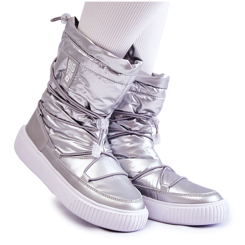 Women's insulated snow boots Big Star KK274195 Silver Women's insulated snow boots Big Star KK274195 Silver