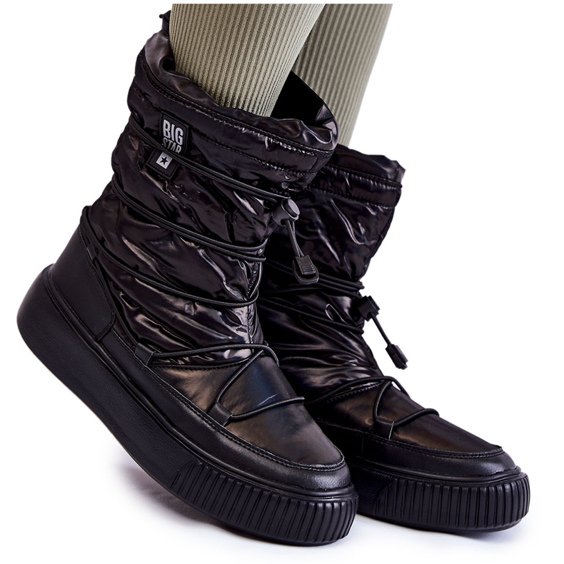 Women's Black Warm Snow Boots Big Star KK274193 Women's Black Warm Snow Boots Big Star KK274193