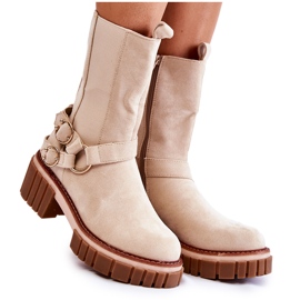 Women's Suede Warm Boots Workers Beige Brinnon