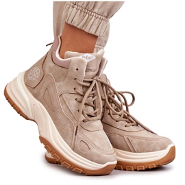 Hiking boots on the Lee Cooper LCJ-22-44-1352L Beige platform