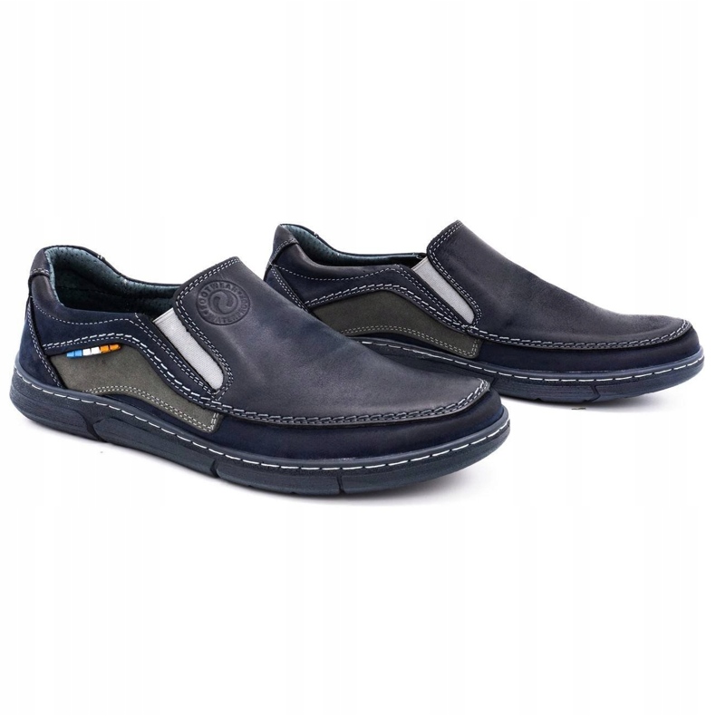 Olivier Men's moccasin shoes 283GT, navy blue