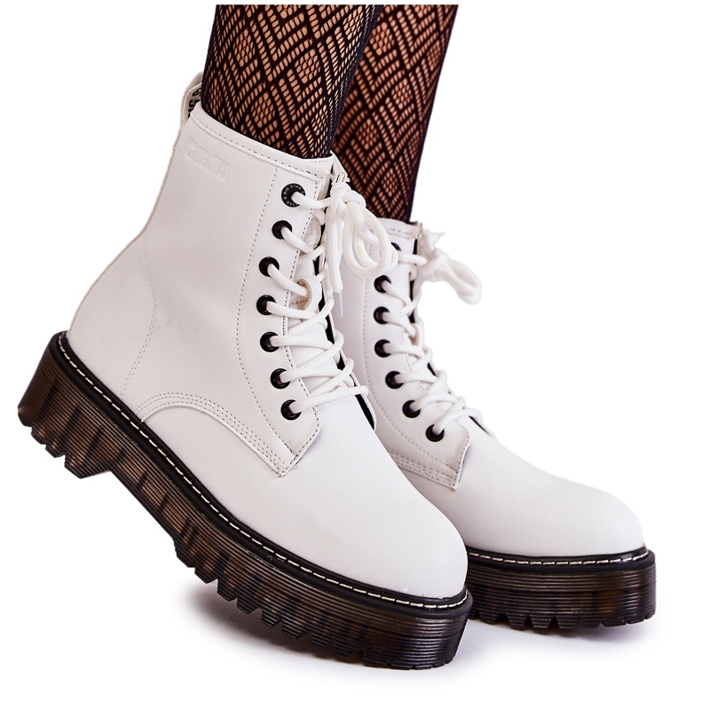 Women's boots with zipper Big Star KK274536 White