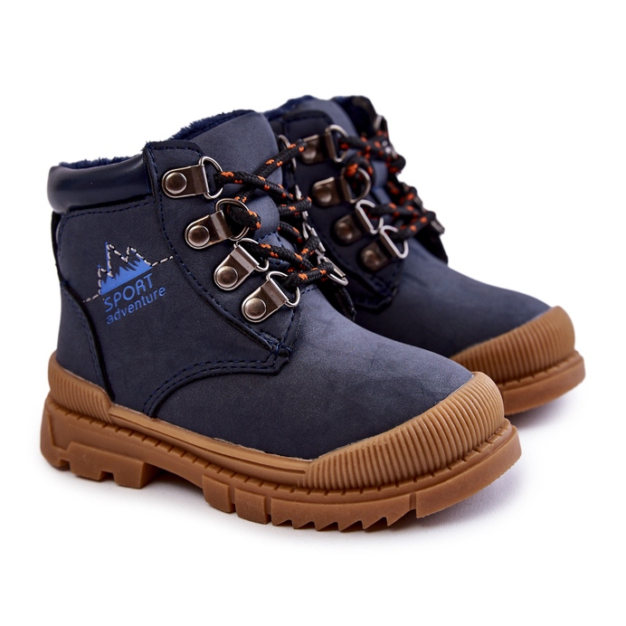 Children's Warm Boots Trappers Navy Blue Walter
