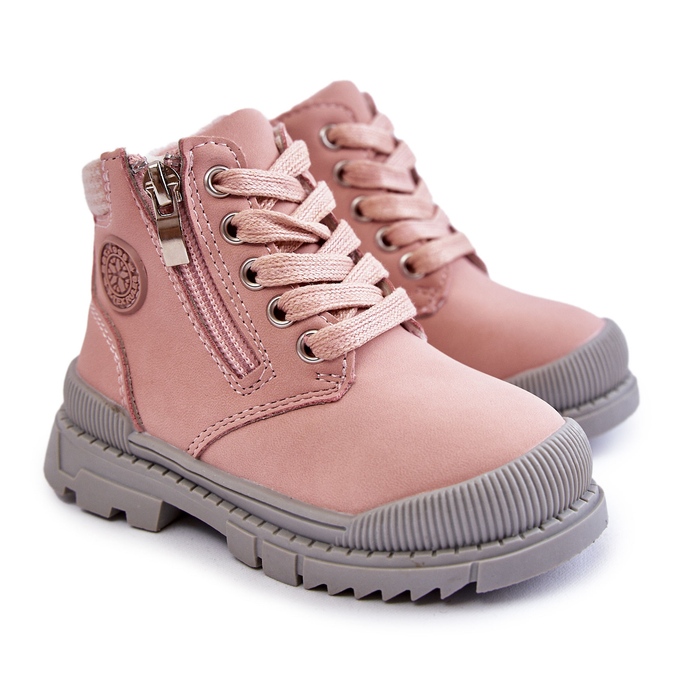 PE1 Children's Fur-insulated Boots Pink Hopper Trappers