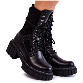 PE1 Women's High Boots With Zipper Black Enroe