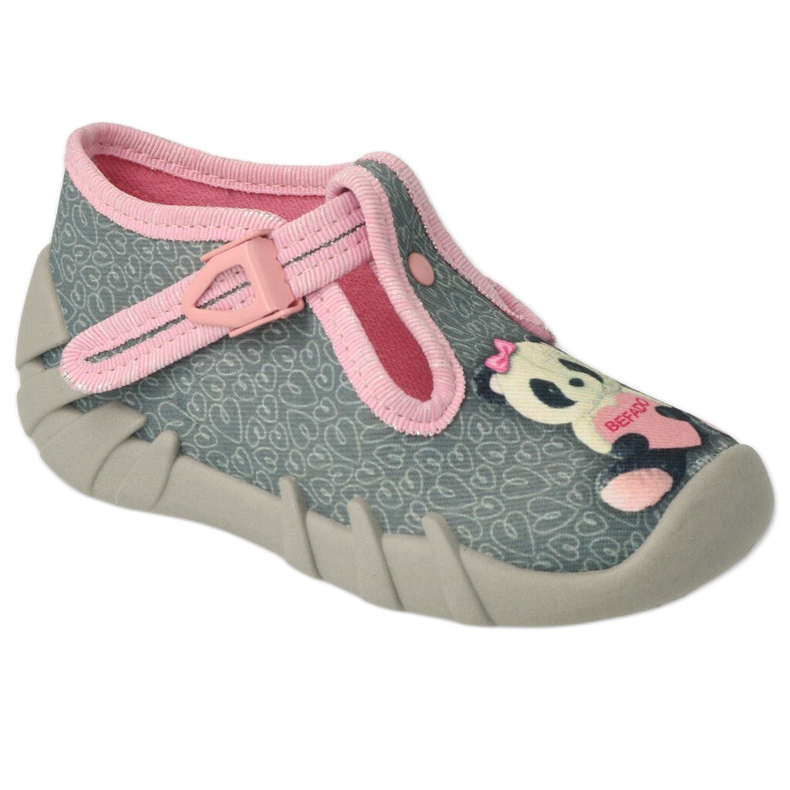BEFADO S.A. Befado children's shoes 110P470 pink grey BEFADO S.A. Befado children's shoes 110P470 pink grey