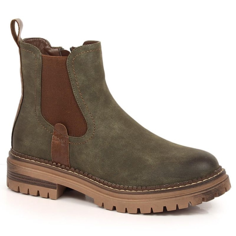 Warm Chelsea boots eVento W EVE368B green