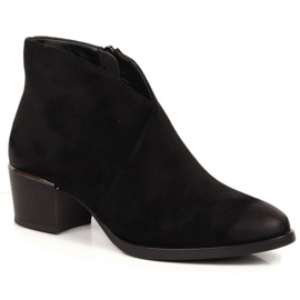 Warm suede heeled boots Vinceza W JAN151C black