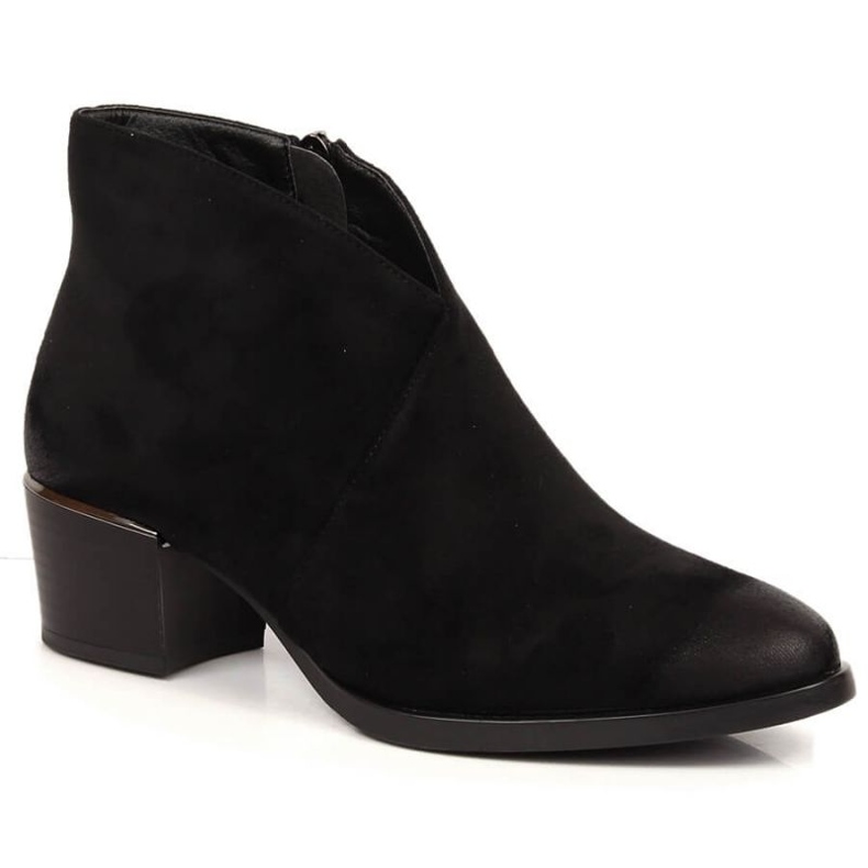 Warm suede heeled boots Vinceza W JAN151C black