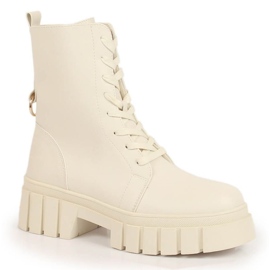 Lace-up boots and a zipper insulated Sergio Leone W SK387B beige Lace-up boots and a zipper insulated Sergio Leone W SK387B beige