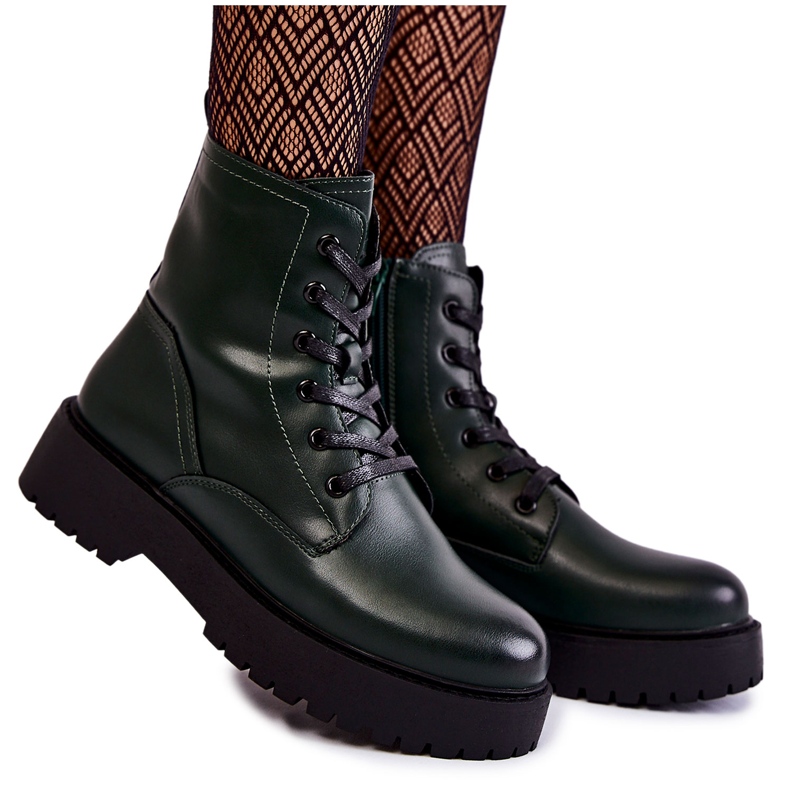 Sergio Leone Women's Boots On The Platform Green Randi