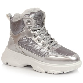 Children's silver metallic silver Vinceza sports shoes