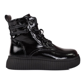 Black boots for girls on the Shelovet platform Black boots for girls on the Shelovet platform