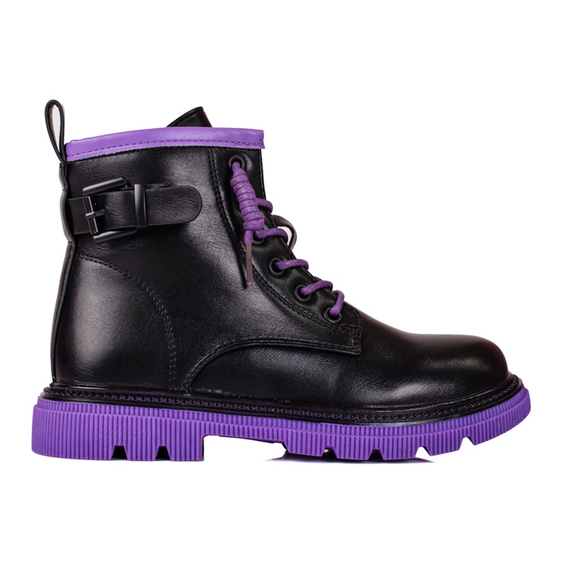 Girls boots black Shelovet with purple soles