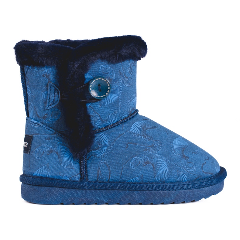 Blue snow boots for girls with a Shelovet pattern