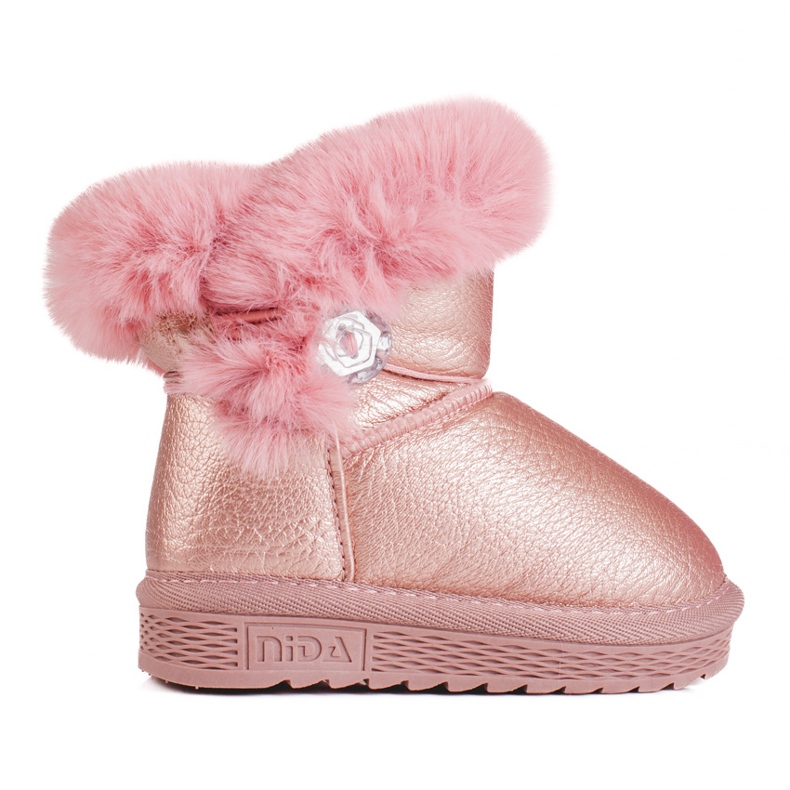 Girls warm snow boots with fur Shelovet pink Girls warm snow boots with fur Shelovet pink