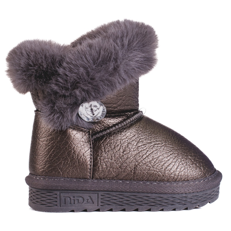 Girls' snow boots with fur Shelovet brown