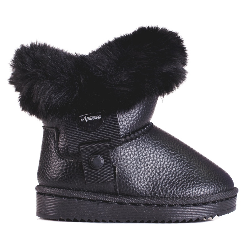 Girls' black snow boots with Shelovet fur