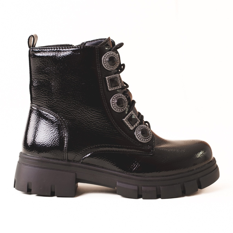 Girls' boots with decorations black