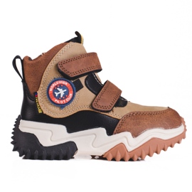 High boots for boys with Velcro Shelovet brown