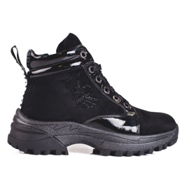 Black girls boots with a thick sole