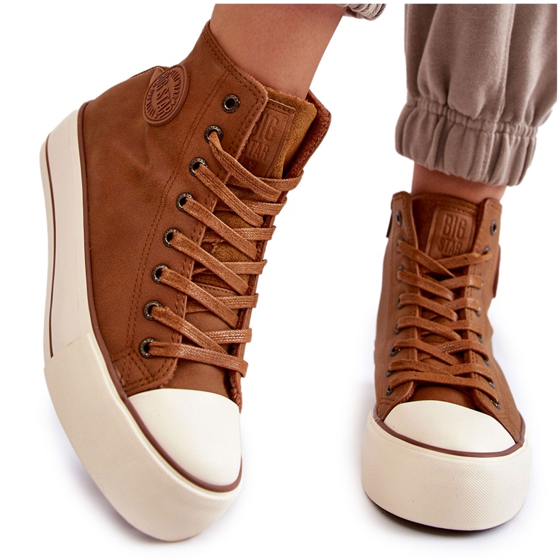Women's High Insulated Sneakers Big Star KK274171 Brown
