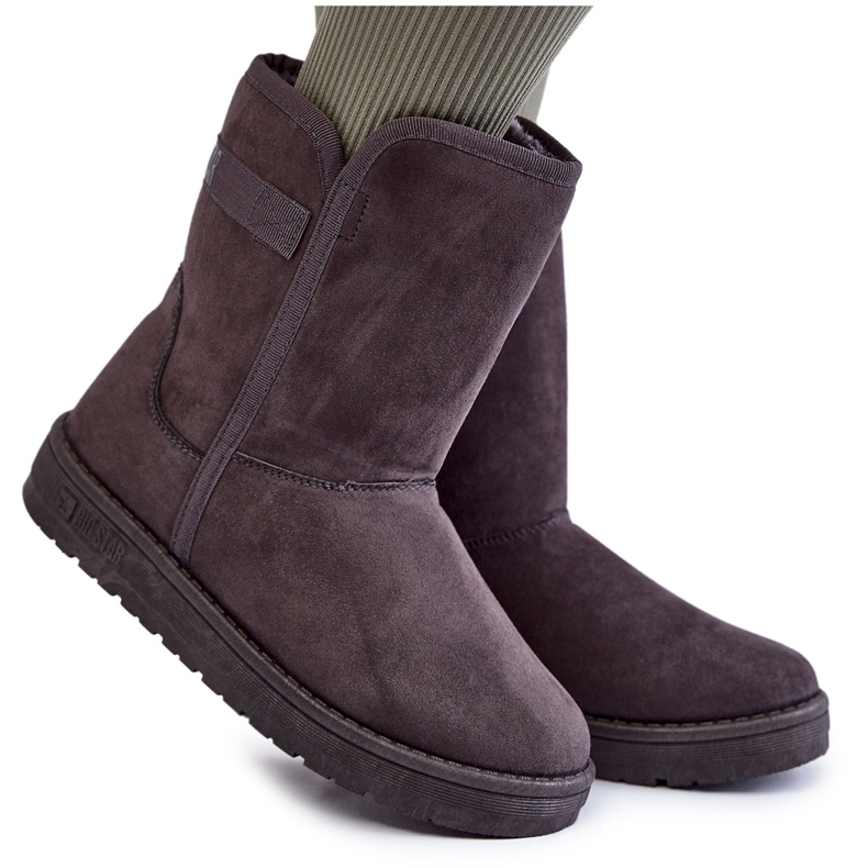 Women's High Snow Boots Big Star KK274619 Gray grey Women's High Snow Boots Big Star KK274619 Gray grey