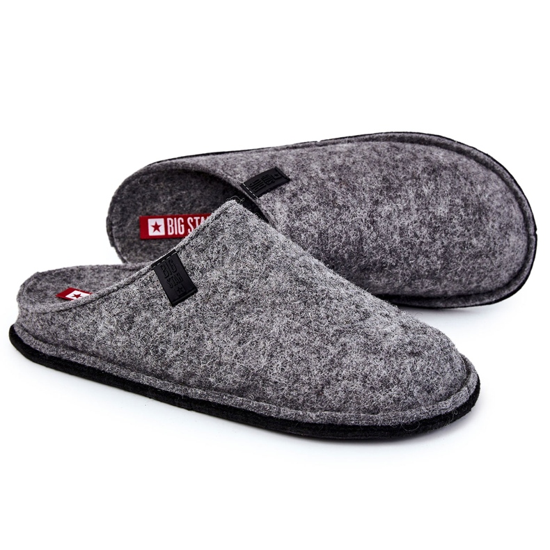 Classic Men's Slippers Big Star KK176001 Gray grey