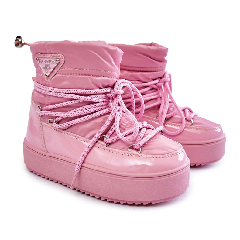 PM1 Pink Colina Warm Lace-up Children's Snow Boots PM1 Pink Colina Warm Lace-up Children's Snow Boots