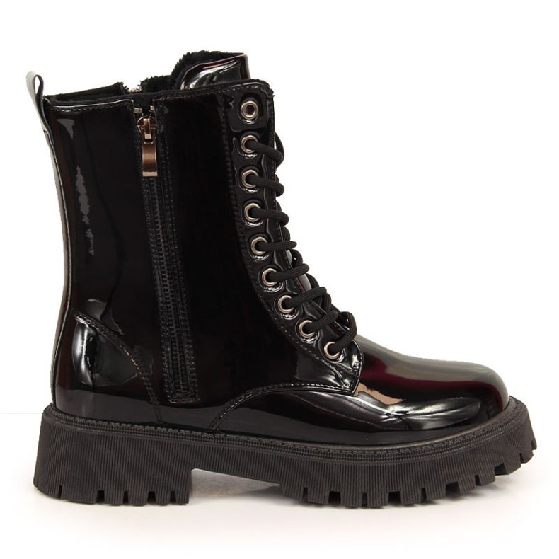 Insulated varnished boots NEWS W EVE363 black