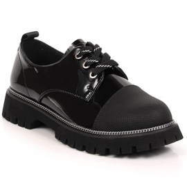 Leather lacquered shoes Artiker W HBH37 black