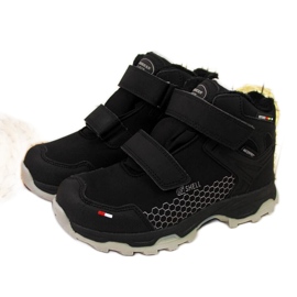 Snow boots waterproof Velcro American Club Jr AM851A black
